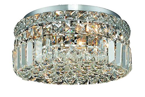 Maxime 4 light Chrome Flush Mount Clear Royal Cut Crystal