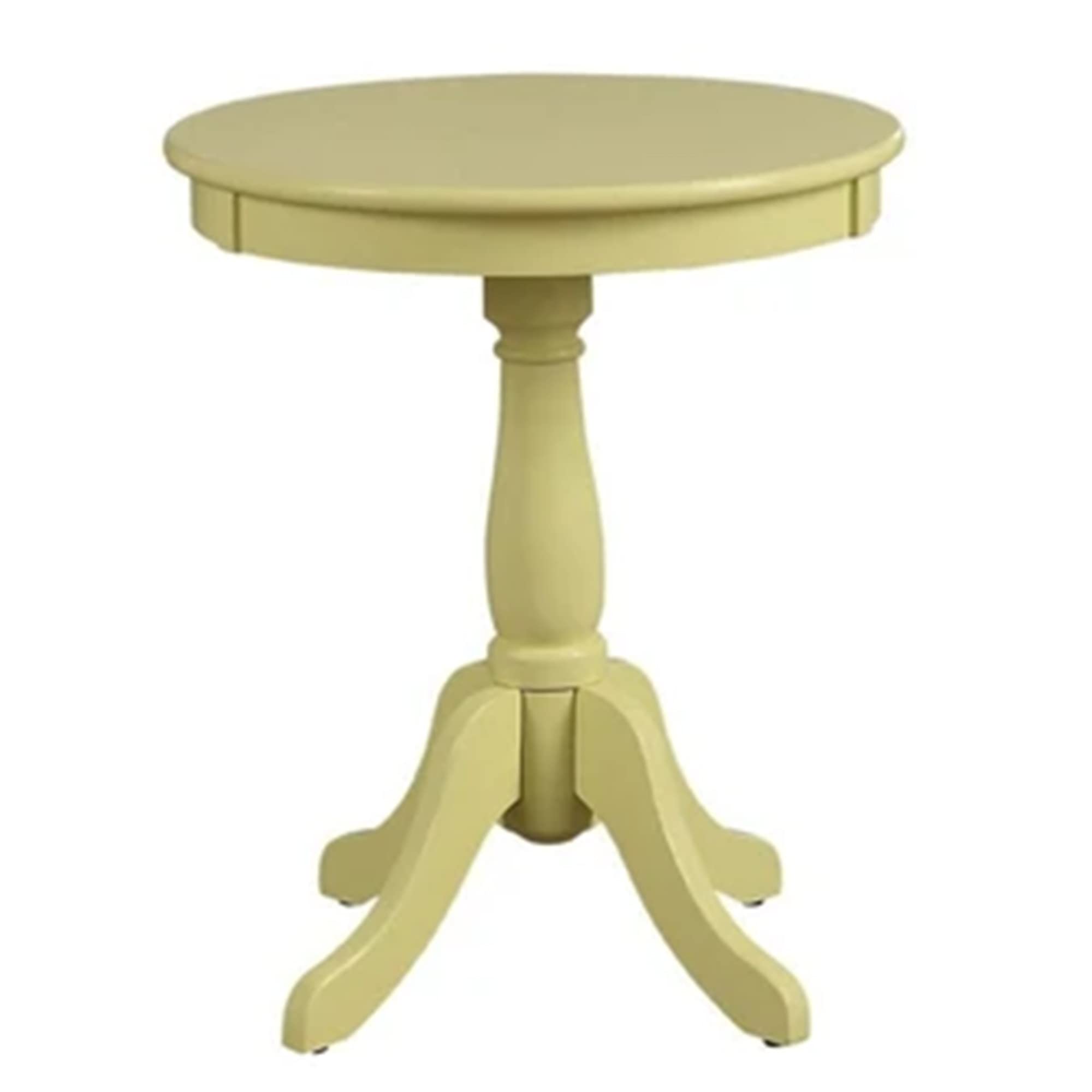 Benjara Benzara Wooden Side Table With Turned Pedestal Base, Yellow