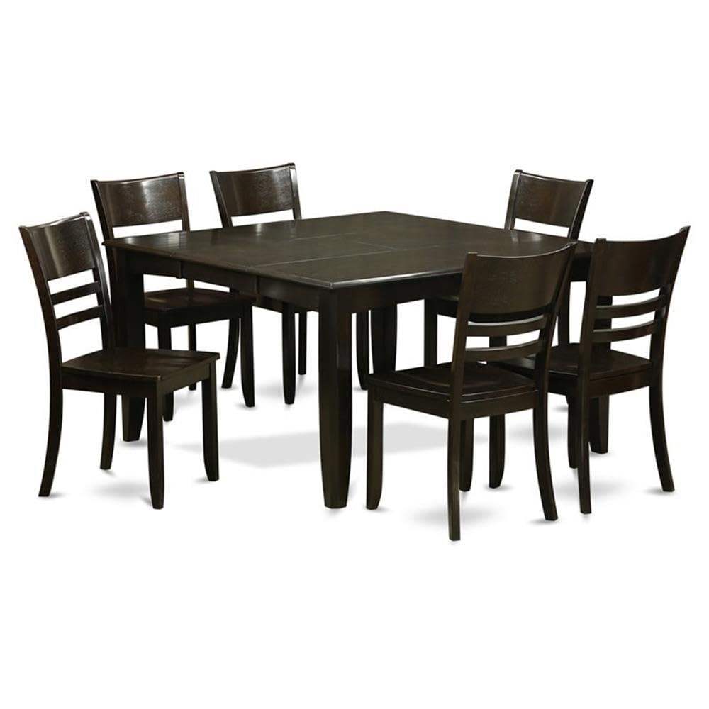 7  PC  Dining  set-Dining  Table  with  Leaf  and  6  Dinette  Chairs.
