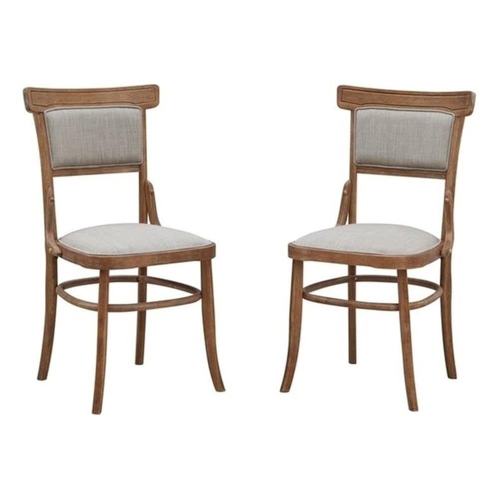 Diana Dining Chair - Set of 2 - Vintage Honey - Linen Upholstery