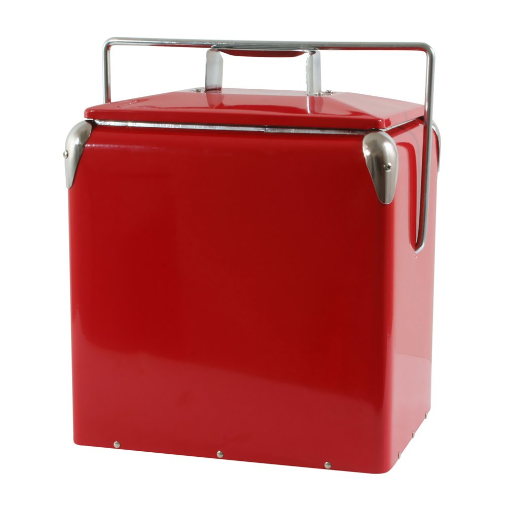 AmeriHome BT07536 Retro Style Picnic Cooler - Red