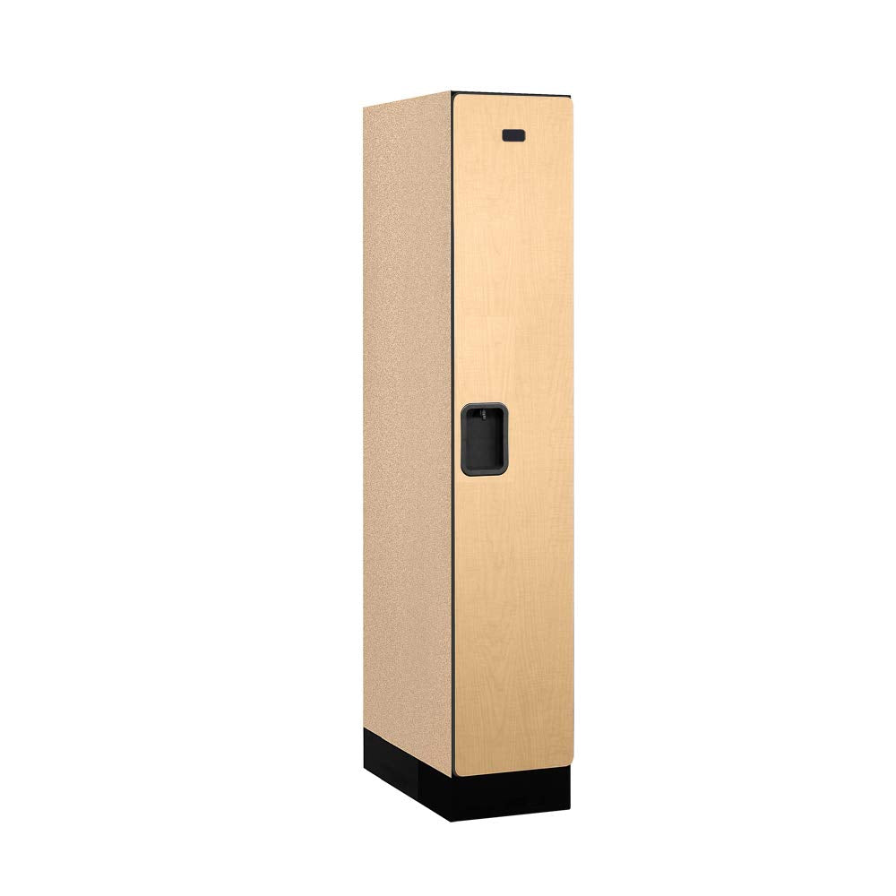 12 Wide Single Tier Designer Wood Locker - 1 Wide - 5 Feet High - 21 Inches Deep - Maple