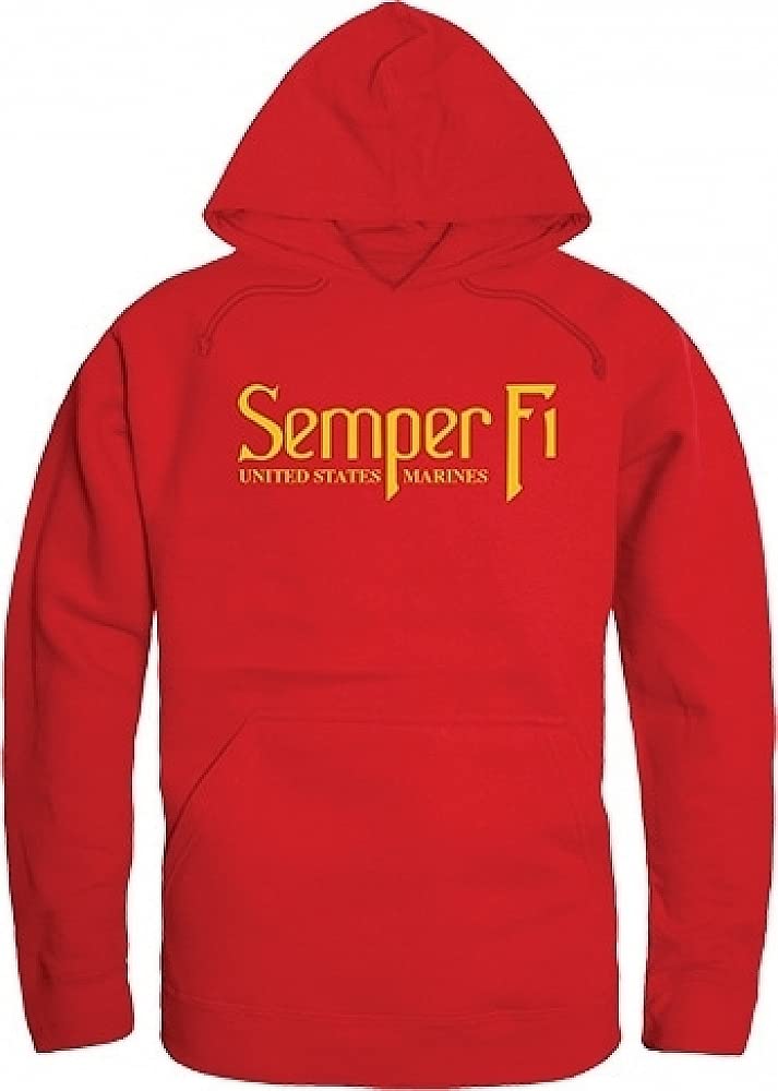 Graphic Pullover, Semper Fi, Red, XL
