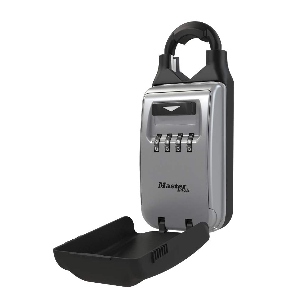 Master Lock 5420Ec Set Your Own Combination Portable Lock Box With Adjustable Shackle, 6 Key Capacity Black