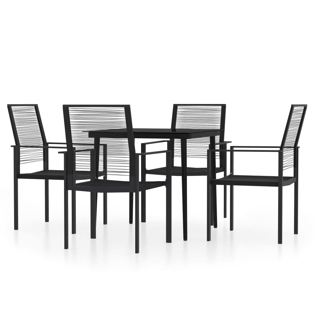 vidaXL 5 Piece Patio Dining Set Black