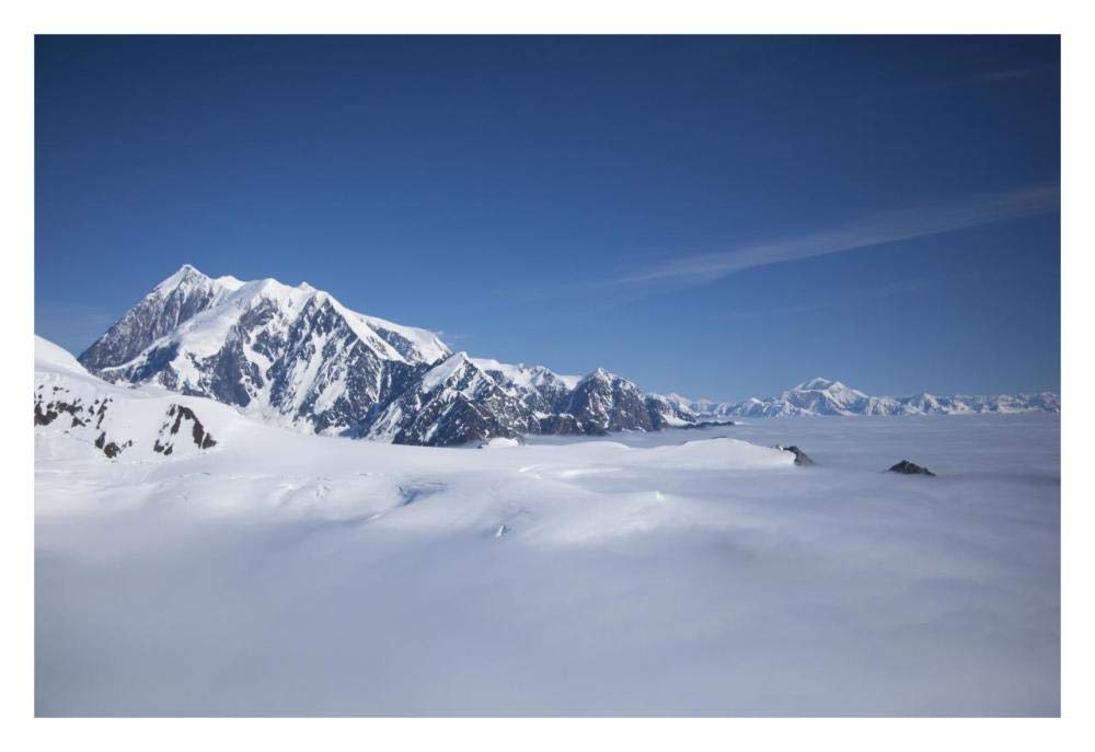 Cloud-covered bowl of the upper Hubbard Glacier, Wrangell-St. Elias National Park, Alaska-Paper Art-32x22”