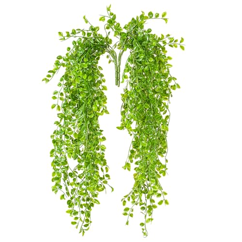 Casafoyer  31” Green Mini Leaf Hanging Bush 2/Pk UV - FI181101 - (Pack Of 2)