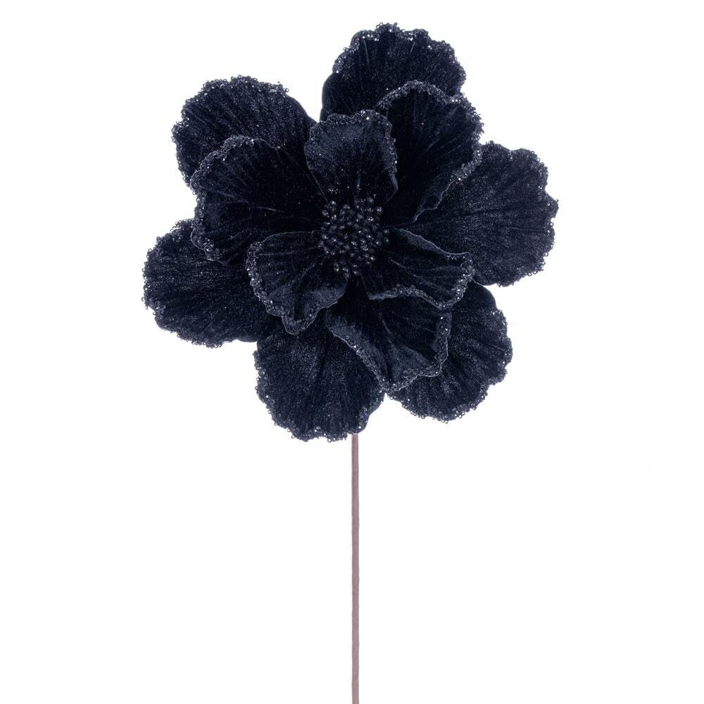 Casafoyer 20” Black Velvet Magnolia 10” Flowr 3/Bg - (Pack Of 2)