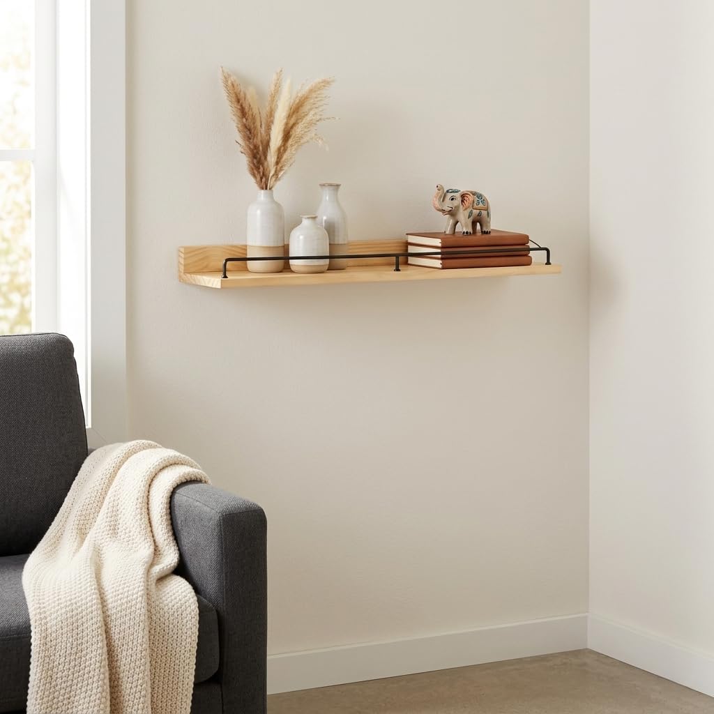 Aldervale Wood & Metal Floating Display Shelf