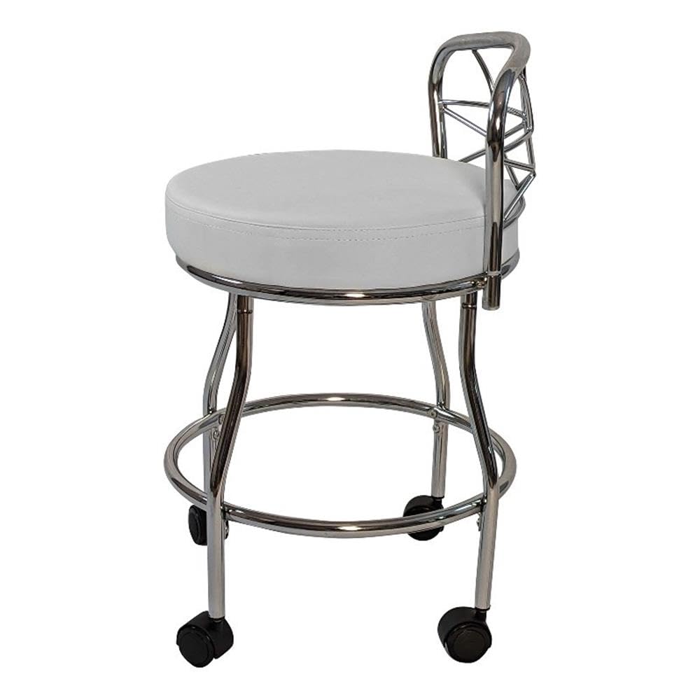 Diana X-Back Vanity Stool with Casters - Chrome