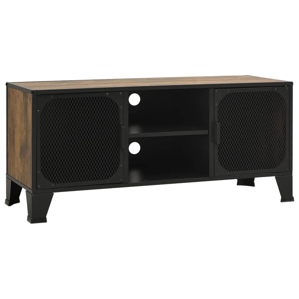 vidaXL TV Cabinet Rustic Brown 41.3x14.2"x18.5" Metal and MDF"