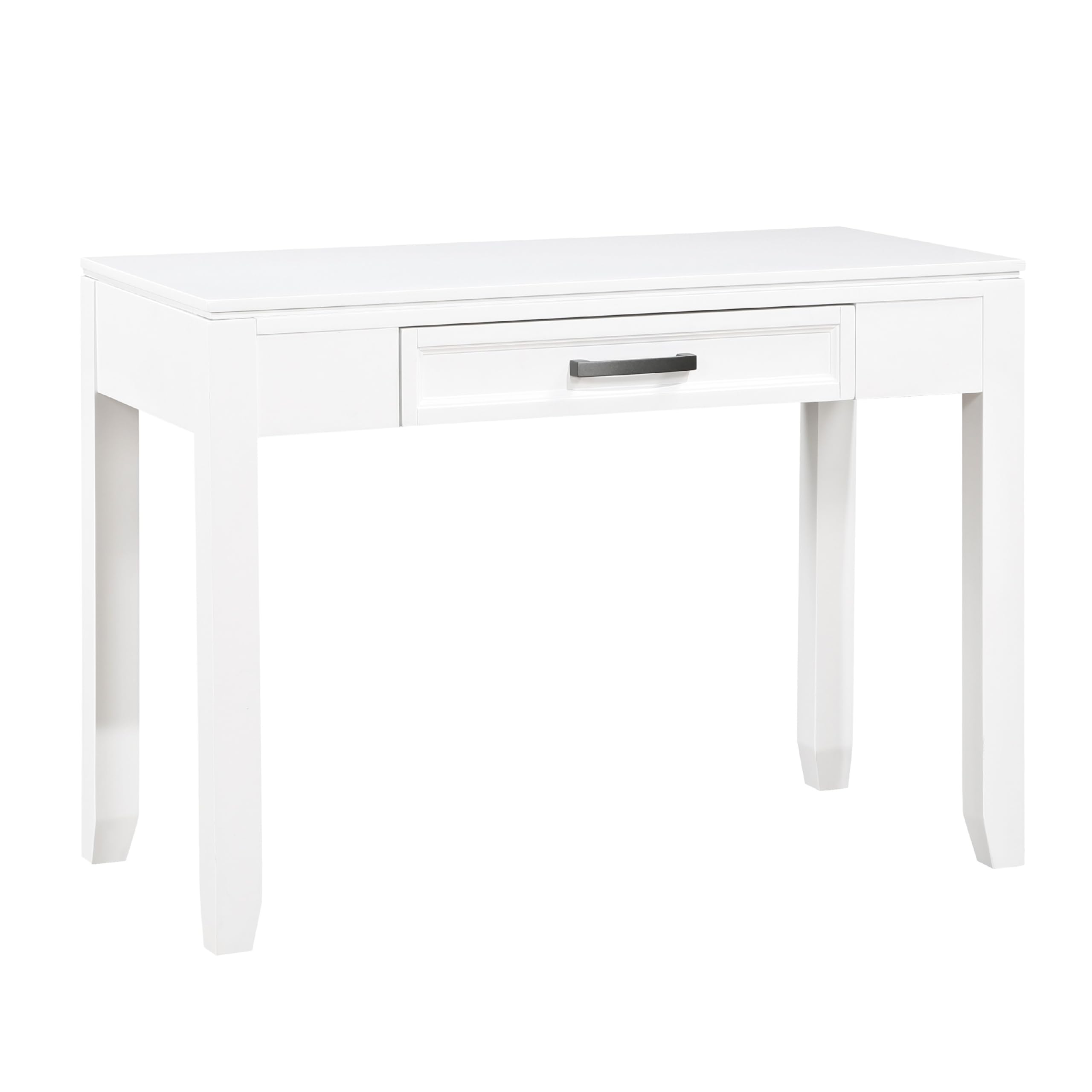 Thiem Writing Laptop Desk, 1 Drawer, White Veneer, 42 Inch