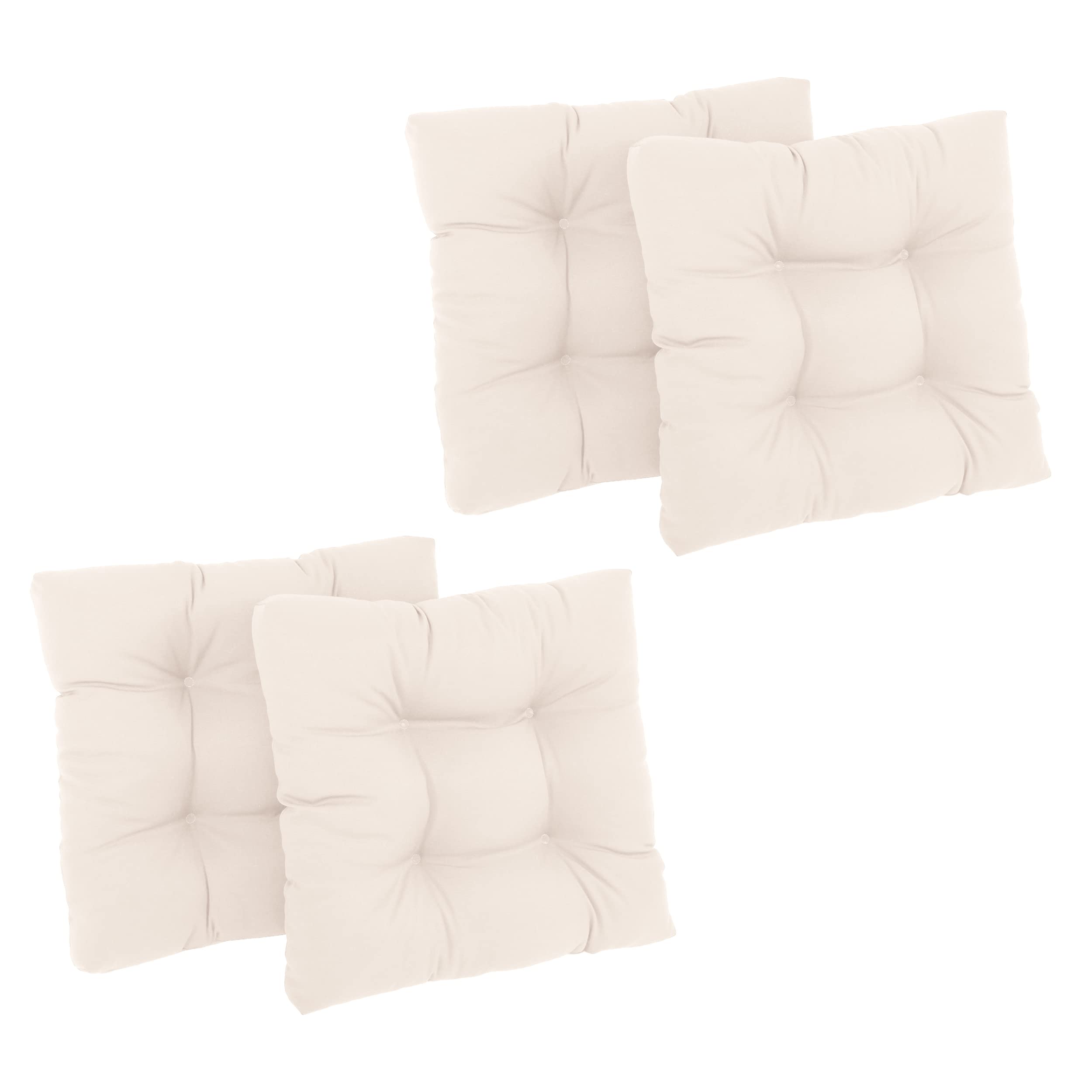 19-inch Squared Twill Tufted Dining Chair Cushion (Set of Four) - Chocolate