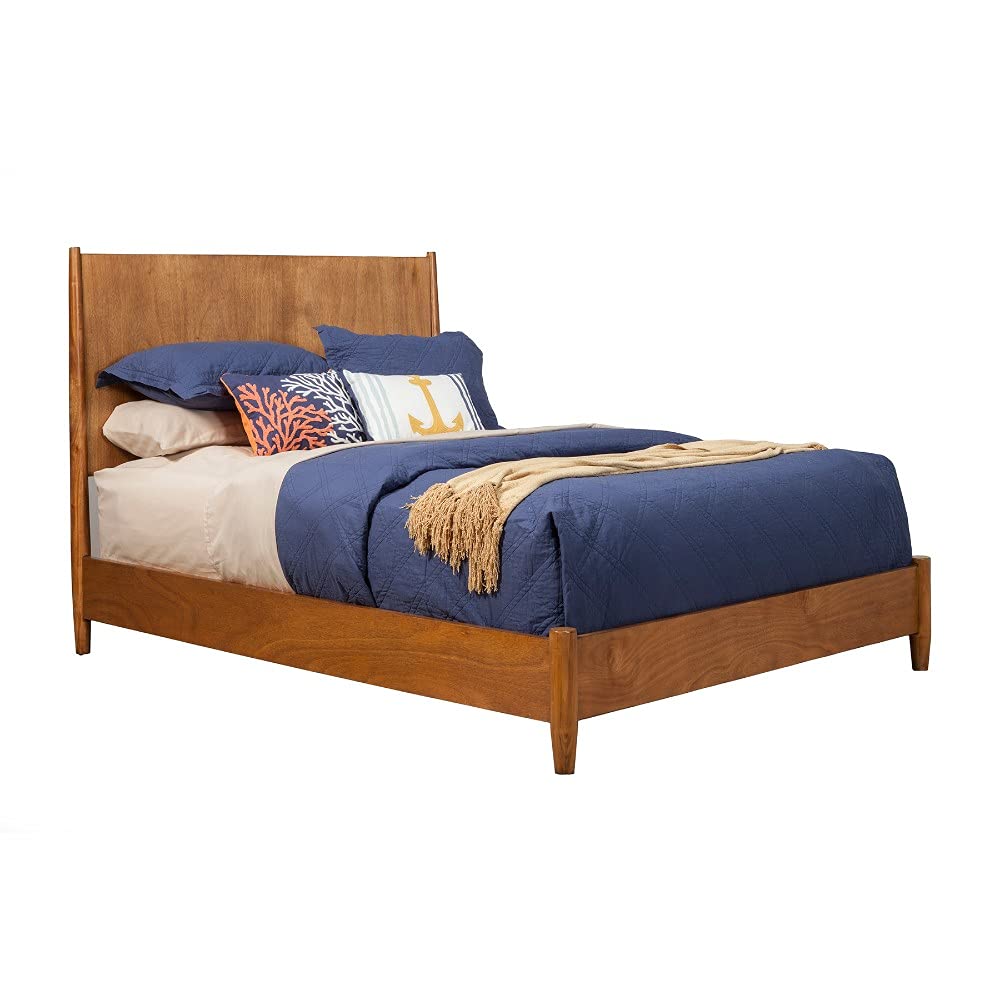 Mid Cent. Queen Panel Bed Of Mahogany Wood