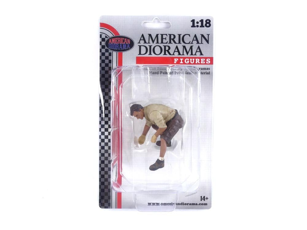 4X4 Mechanic Figure 2 with Board Accessory for 1/18 Scale Models by American Diorama