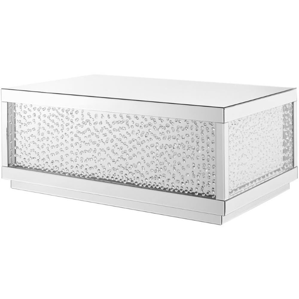 Elegant Decor Modern 48' Clear Crystal Mirrored Accent Coffee Table