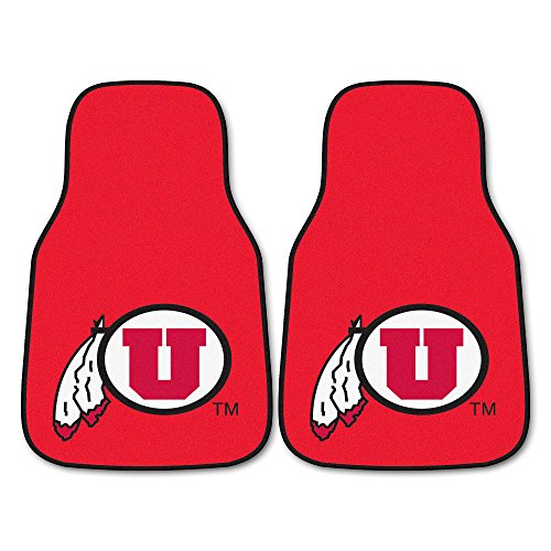 Fanmats 5488 University Of Utah Utes Front Row Nylon Carpet Car Mat - 2 Piece