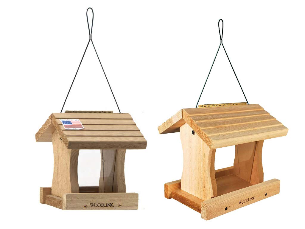 Woodlink AT1 Deluxe Cedar Bird Feeder with AT3 Deluxe Cedar Feeder