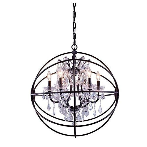 Geneva 6 light Dark Bronze Chandelier Clear Royal Cut crystal