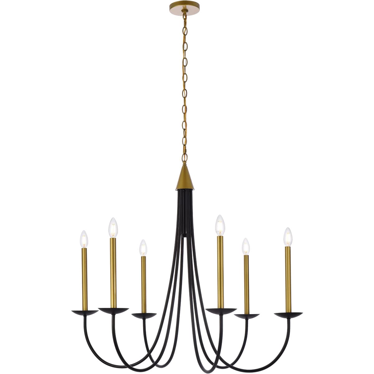 Cohen 36 inch pendant in black and brass
