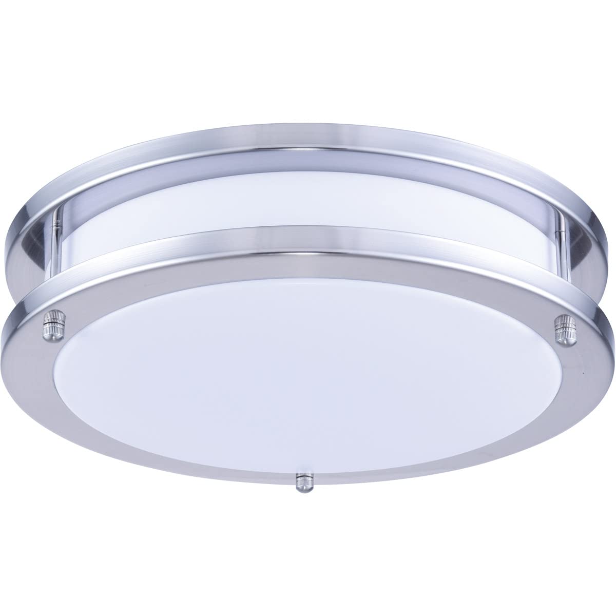 Living District Indoor Modern Home Decor Bright Led Surface Mount L:12 W:12 H:3 15W 1050Lm 3000K White And Nickel Finish Acrylic