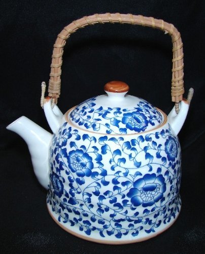 Blue Teapot w/ Flower Pictures
