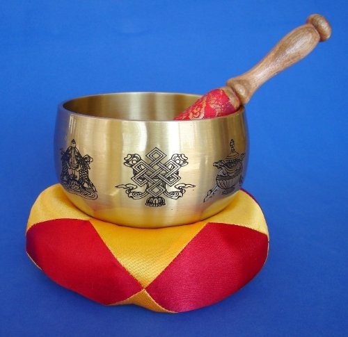 Singing Bowl with 8 Auspicious Objects