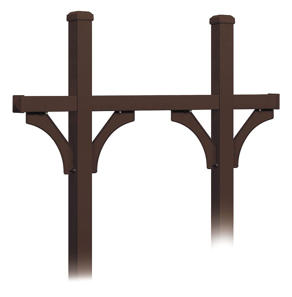 Deluxe Mailbox Post - Bridge Style for (5) Mailboxes - In-Ground Mounted - Bronze
