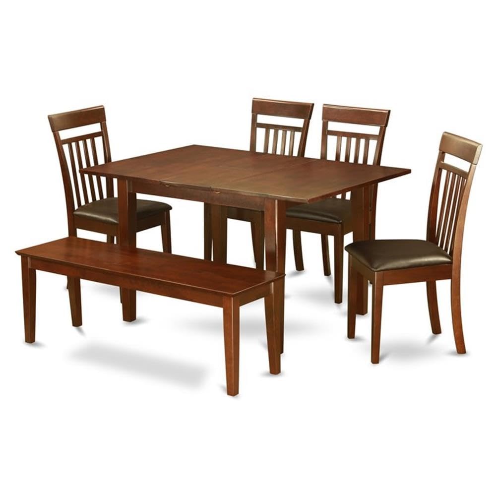 6  Pc  dinette  set  for  small  spaces-Kitchen  Table  and  4  Dining  Chairs  and  Bench