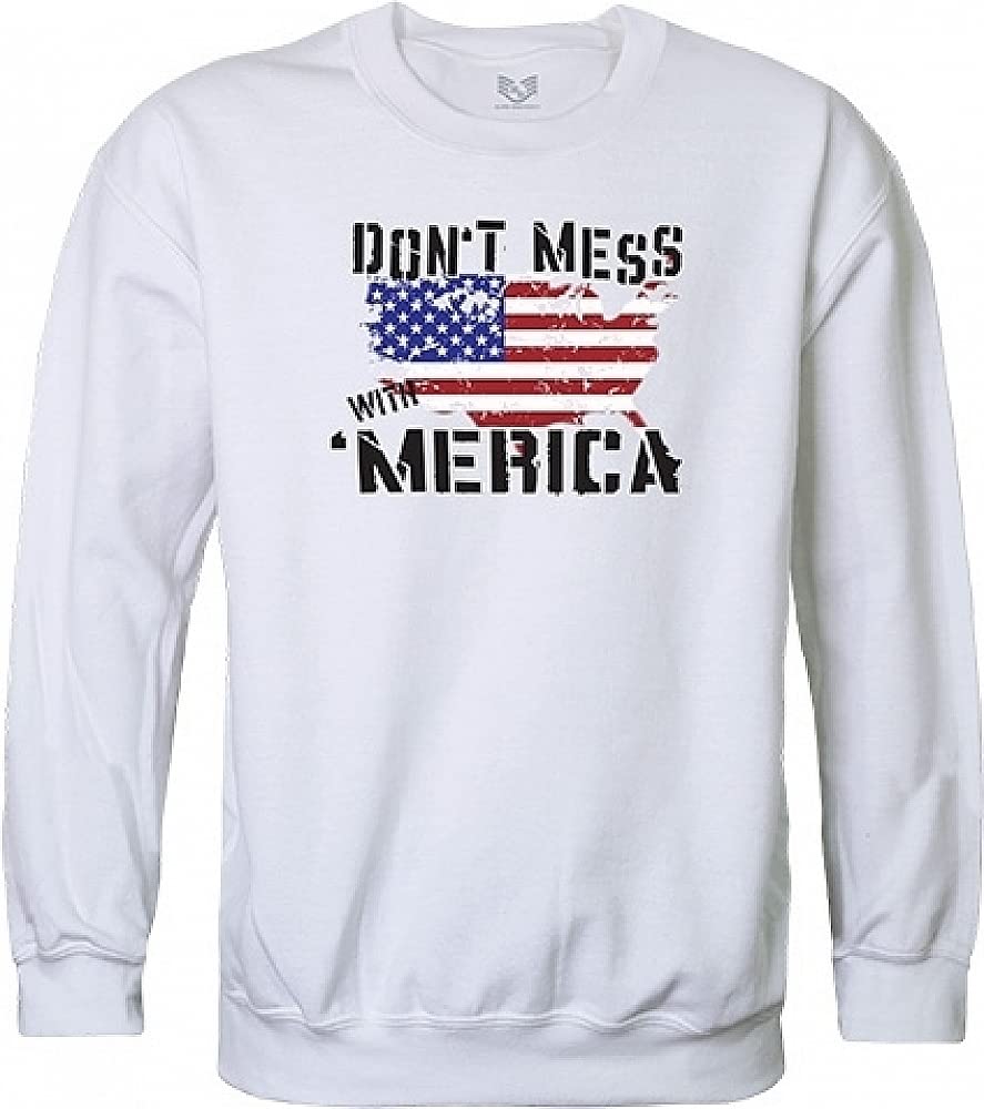 GraphicCrewneck,Dt Mess with Am, White, 2X
