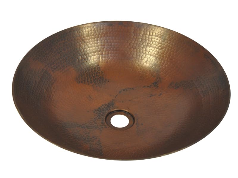 INNOVA COPPER OVAL VESSEL SINK ROUNDED EDGE 19X14X6 G16 DARK