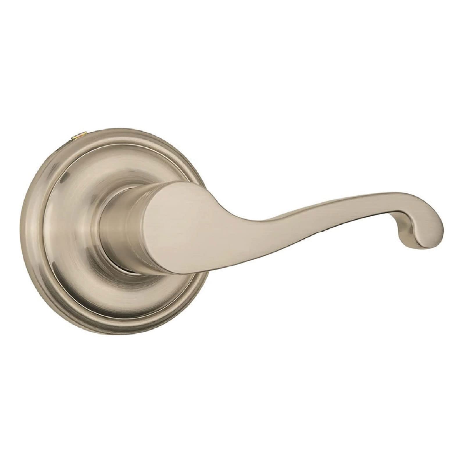 Brinks - Glenshaw Push Pull Rotate Bed And Bath Privacy Door Lever, Satin Nickel - Door Lock That Opens Hands-Free With A Push, 