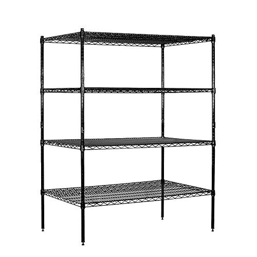 Casafoyer 48 Wide Stationary Wire Shelving - 63 Inches High - 24 Inches Deep - Black - (Pack Of 2)"