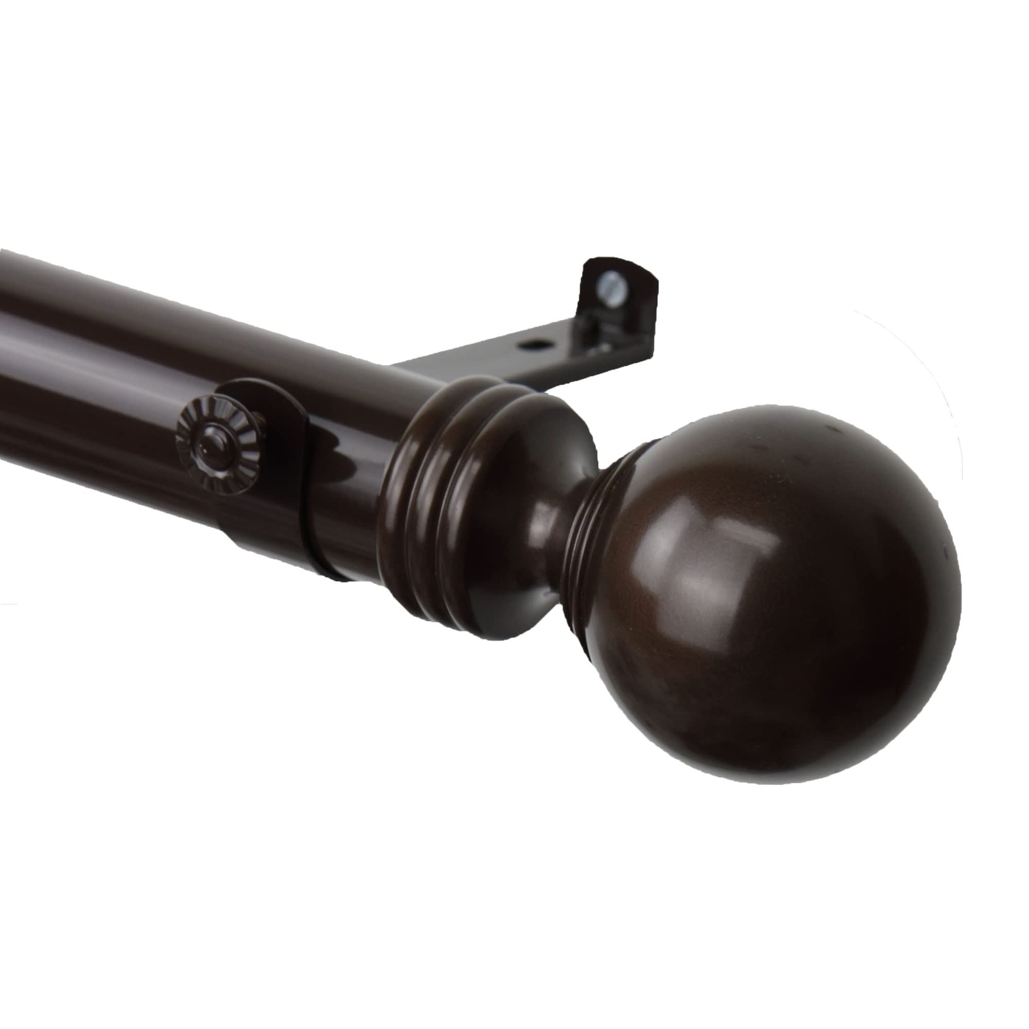Archie Curtain Rod 1.5 inch OD, 28 - 48 long - Cocoa