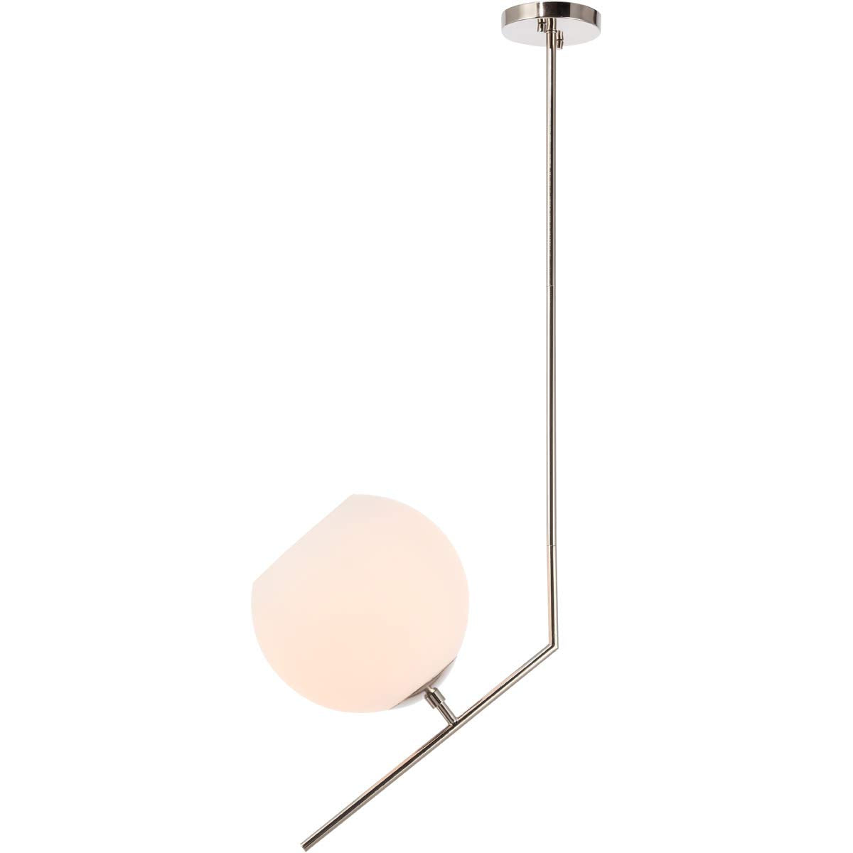 Ryland 1 light Chrome and Frosted White glass pendant
