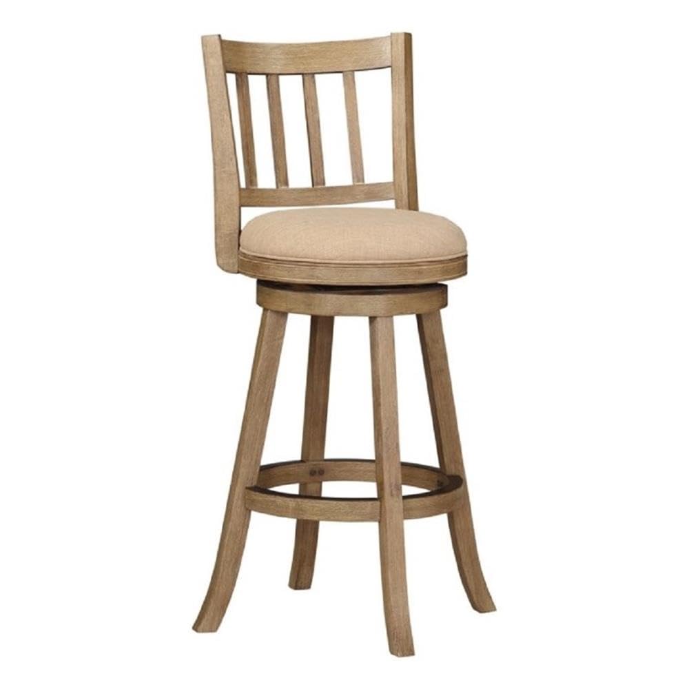29 Sheldon Swivel Bar Stool Driftwood Wire-Brush and Oatmeal
