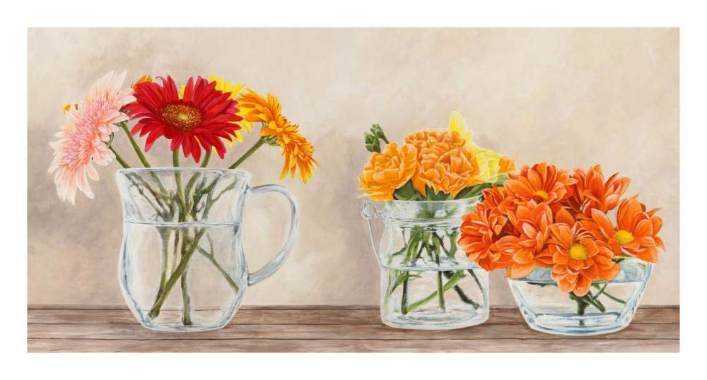 Fleurs et Vases Jaune-Paper Art-26x14”