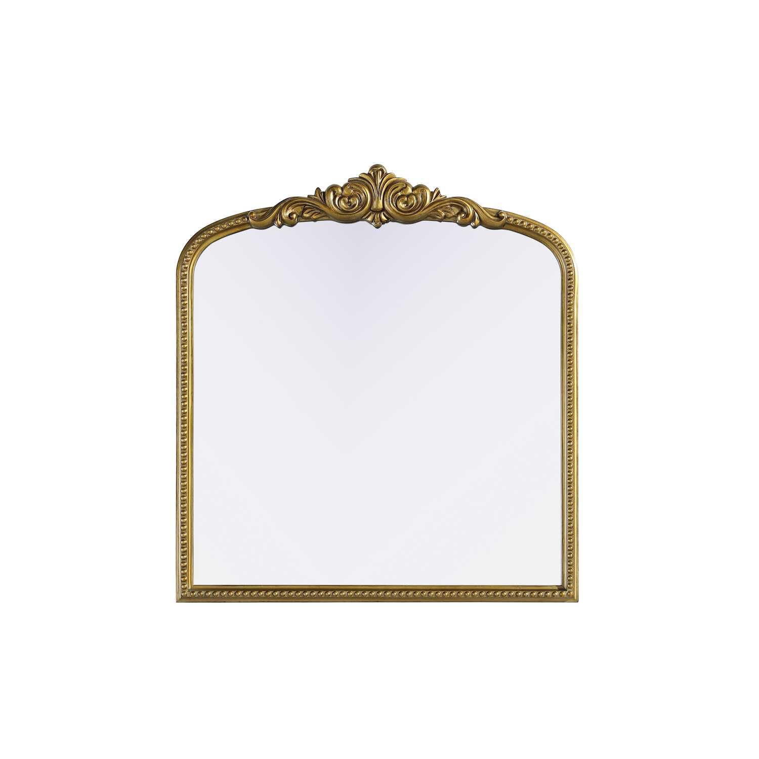 Naomi Vintage Resin Mirror 33x36 in Antique Brass