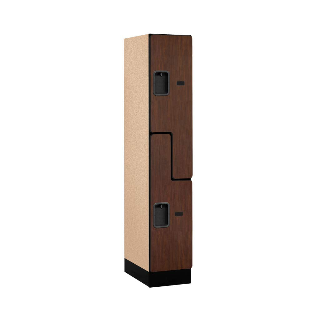 12 Wide Double Tier S Style Designer Wood Locker - 1 Wide - 5 Feet High - 18 Inches Deep - Mahogany