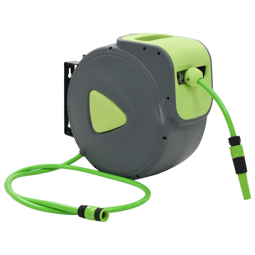 vidaXL Automatic Retractable Water Hose Reel Wall Mounted 98.4+6.6