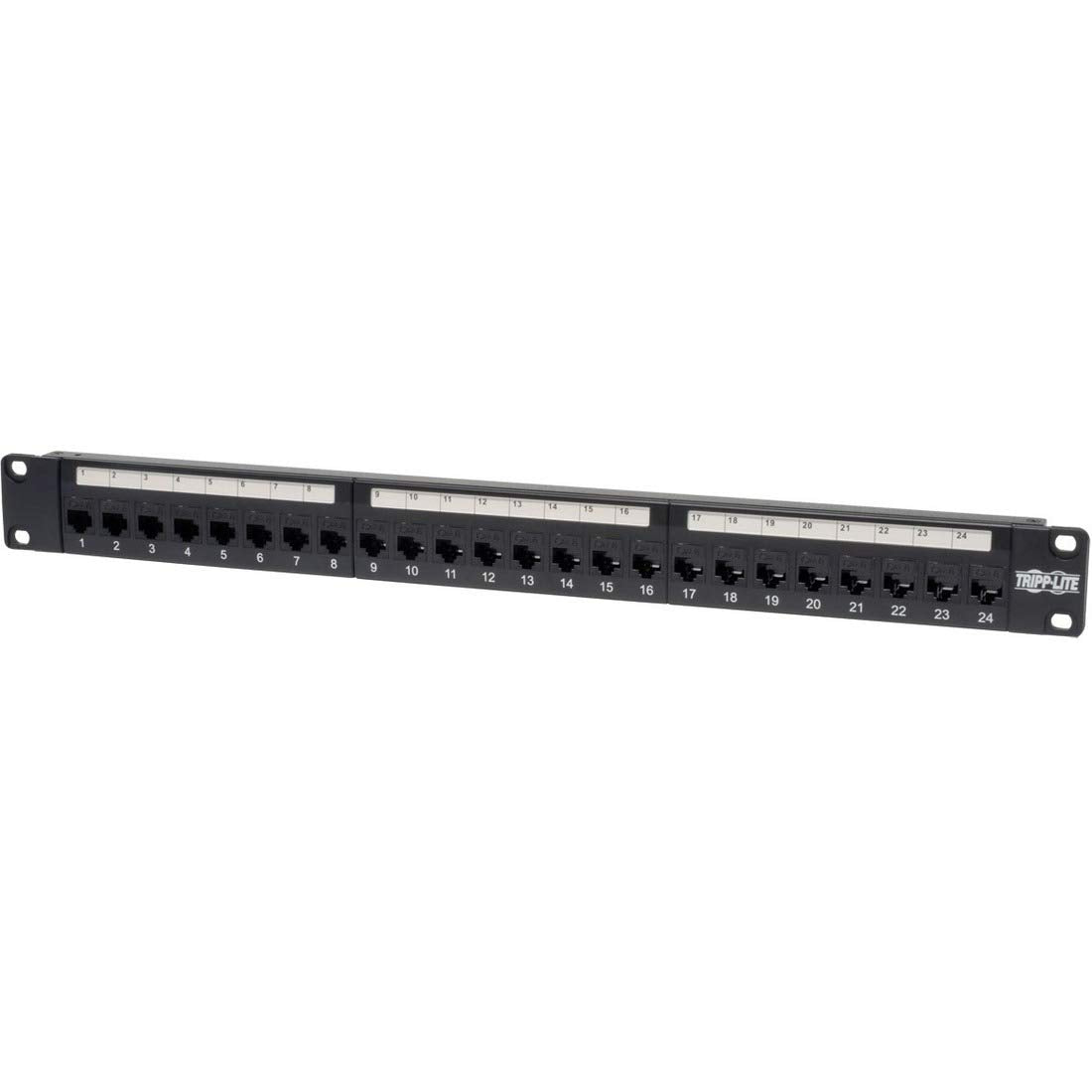 24PORT 1U CAT6/CAT5 PATCH PANEL RACKMOUNT/FEEDTHROUGH RJ45 ETHERNET