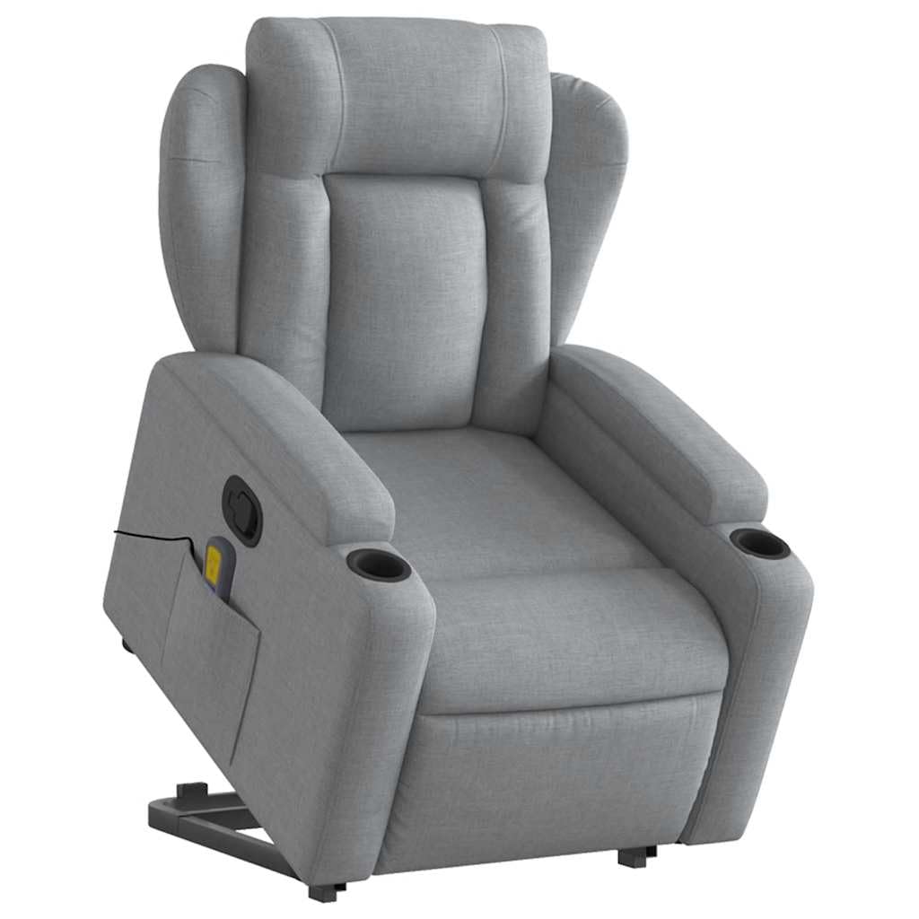 vidaXL Electric Stand up Massage Recliner Chair Dark Gray Fabric