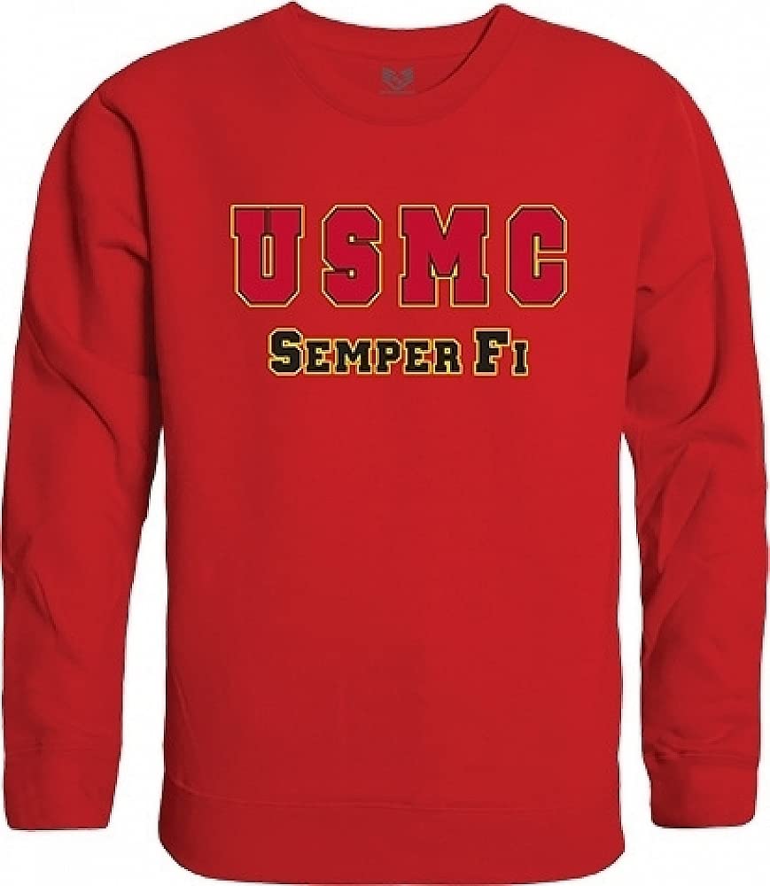 Graphic Crewneck, USMC, Red, L