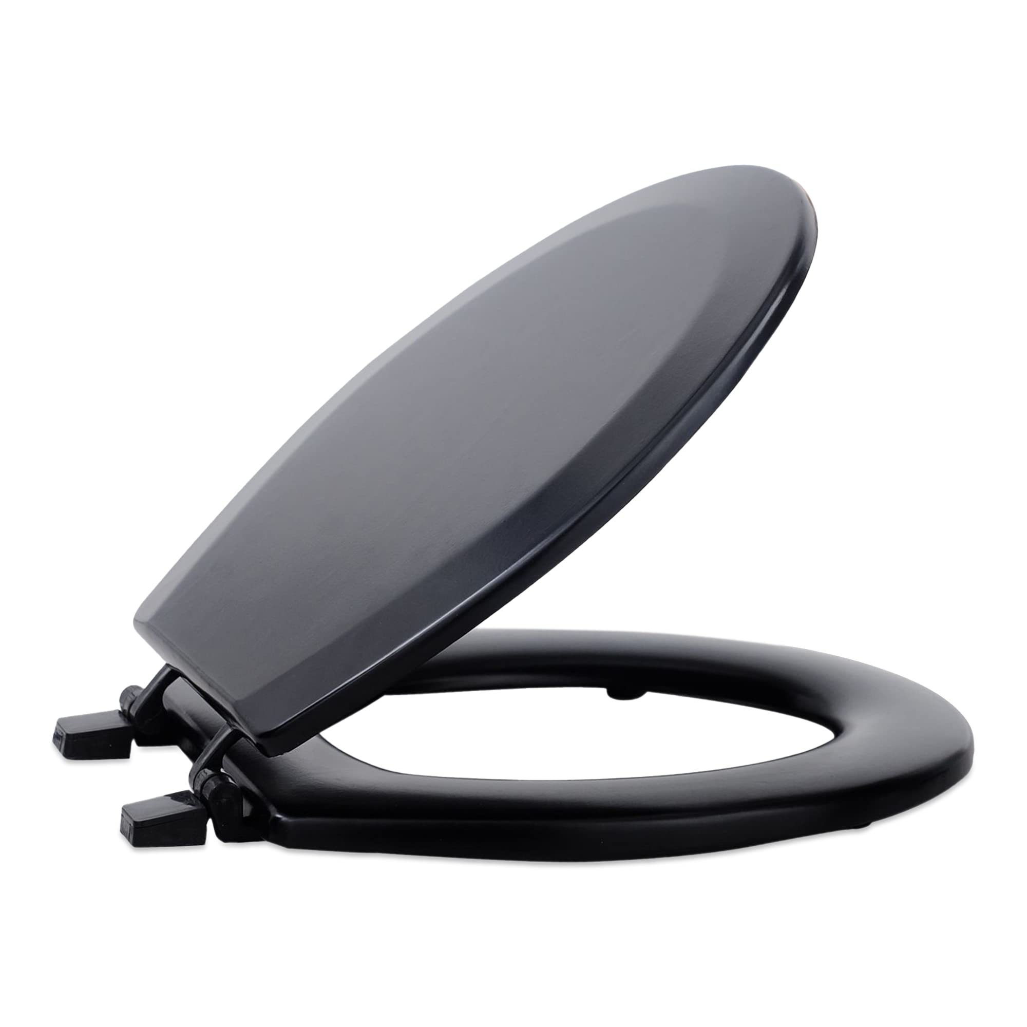 Fantasia 17 Inch Black Standard Wood Toilet Seat