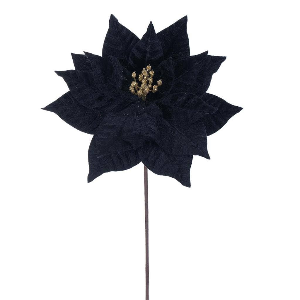 Casafoyer 21.5″ Black Poinsettia 12″ Flower 6/Bag - (Pack Of 2)