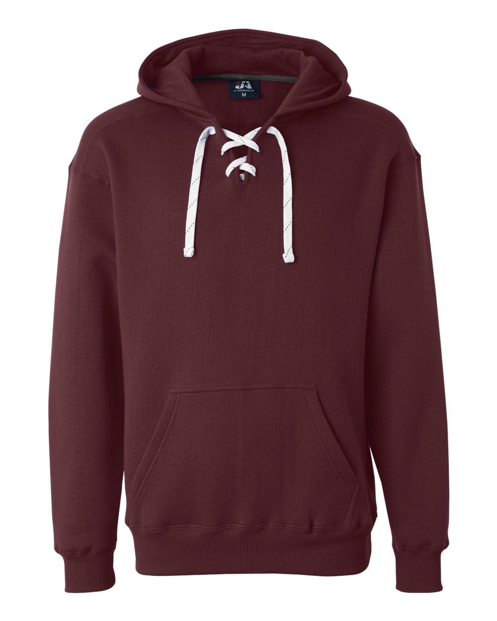 J. America Sport Lace Hooded Sweatshirt - Maroon, L