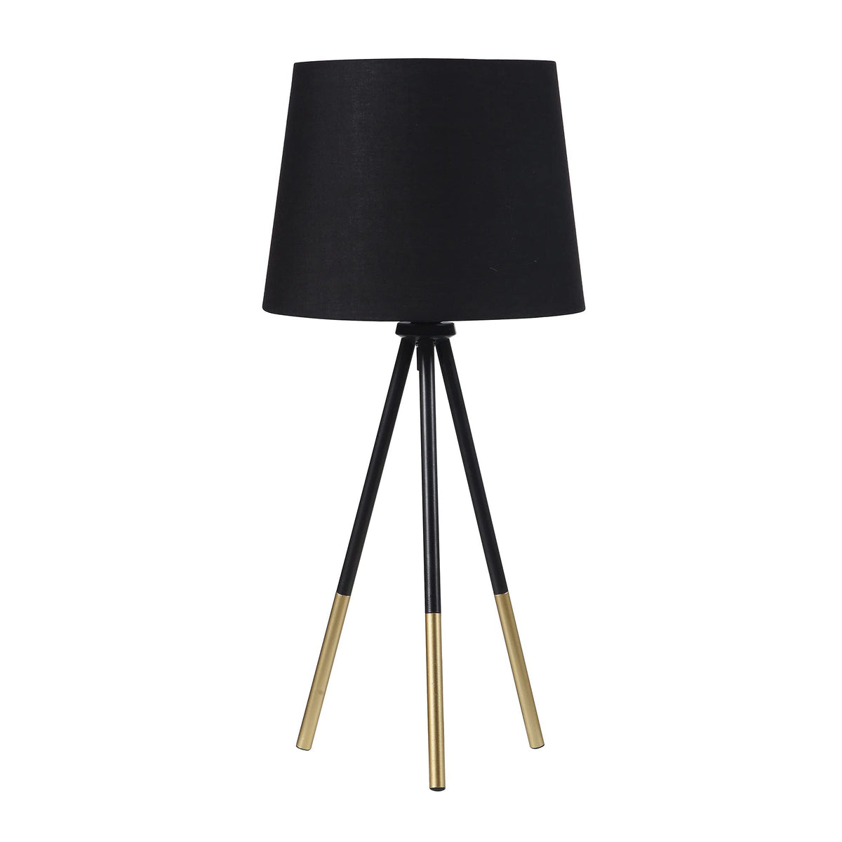 Benjara Table Lamp With Tripod Metal Base, Black And Gold