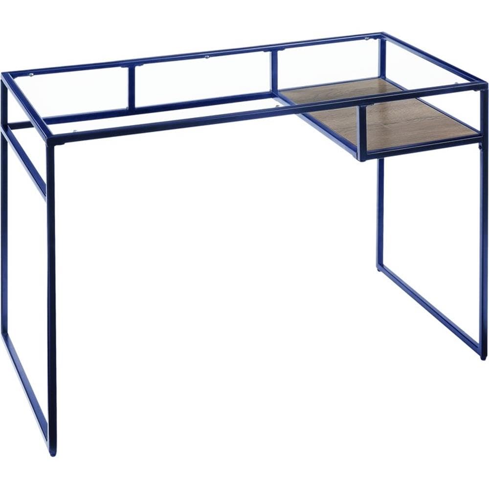 Desk, Blue & Glass