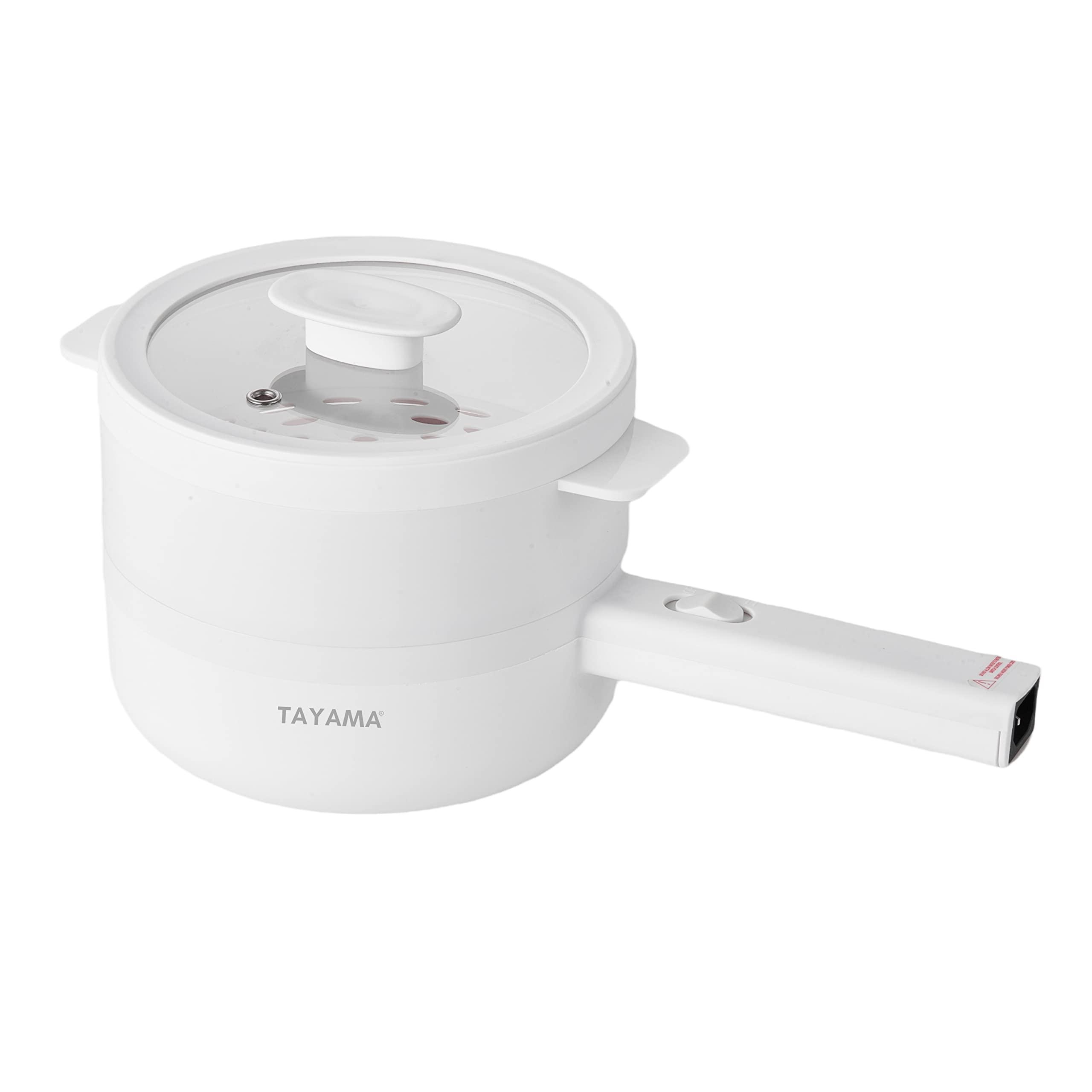 Tayama Multi-Function Electric Cooking Pot & Food Steamer 15L, White, Medium
