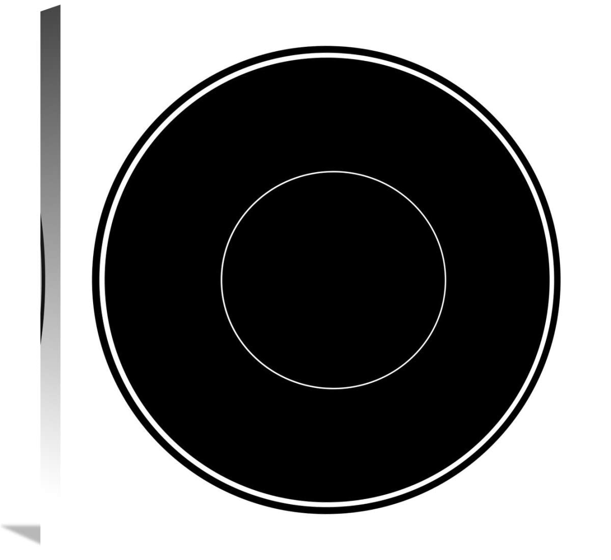 Mealtime: Black on White - Plate-Canvas Art-24x24”